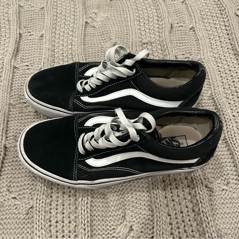 Vans Classic Black and White Lace-Up Shoes
